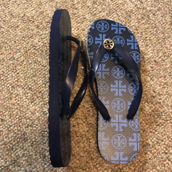 🆕 Tory Burch New Traveler Square Flip Flops - Picture 3 of 9